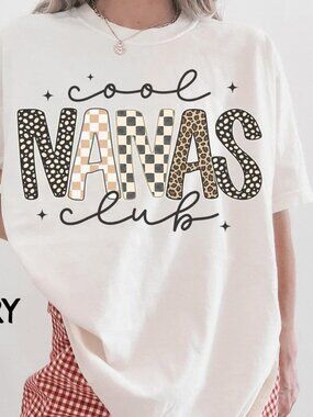 Nana Shirt, Checkered Leopard Grandma Shirt, Mothers Day Gifts